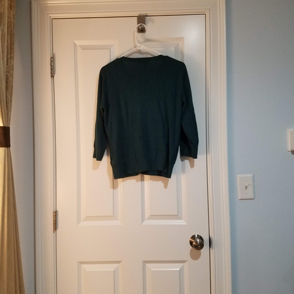 Laced front olive green cardigan - Picture 5 of 7